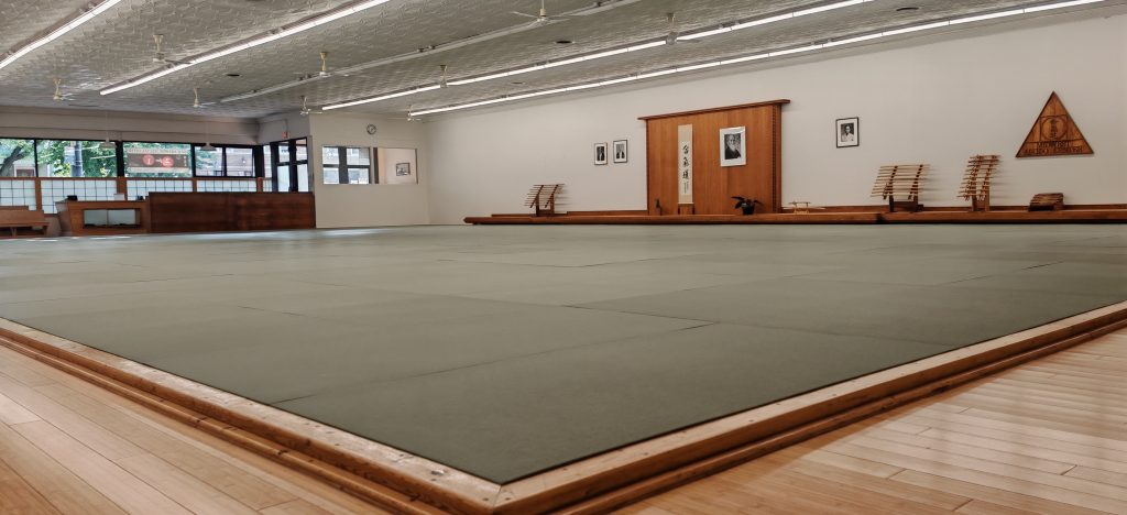 The Midwest Aikido Center mat &mdash; the main training floor at 4349 N Damen Ave, Chicago